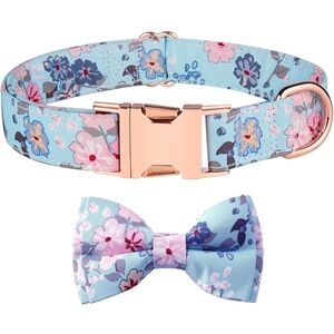 Dog Collar Adjustable Puppy Collars for  Medium Boy&Girl Dogs (M, Light Blue 02)